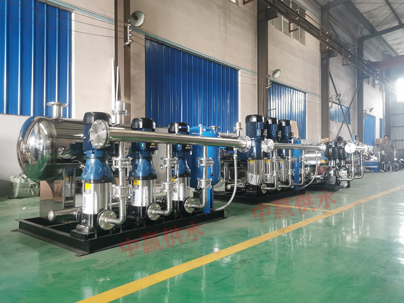 The non negative pressure variable frequency constant pressure water supply equipment is waiting to be released from the warehouse